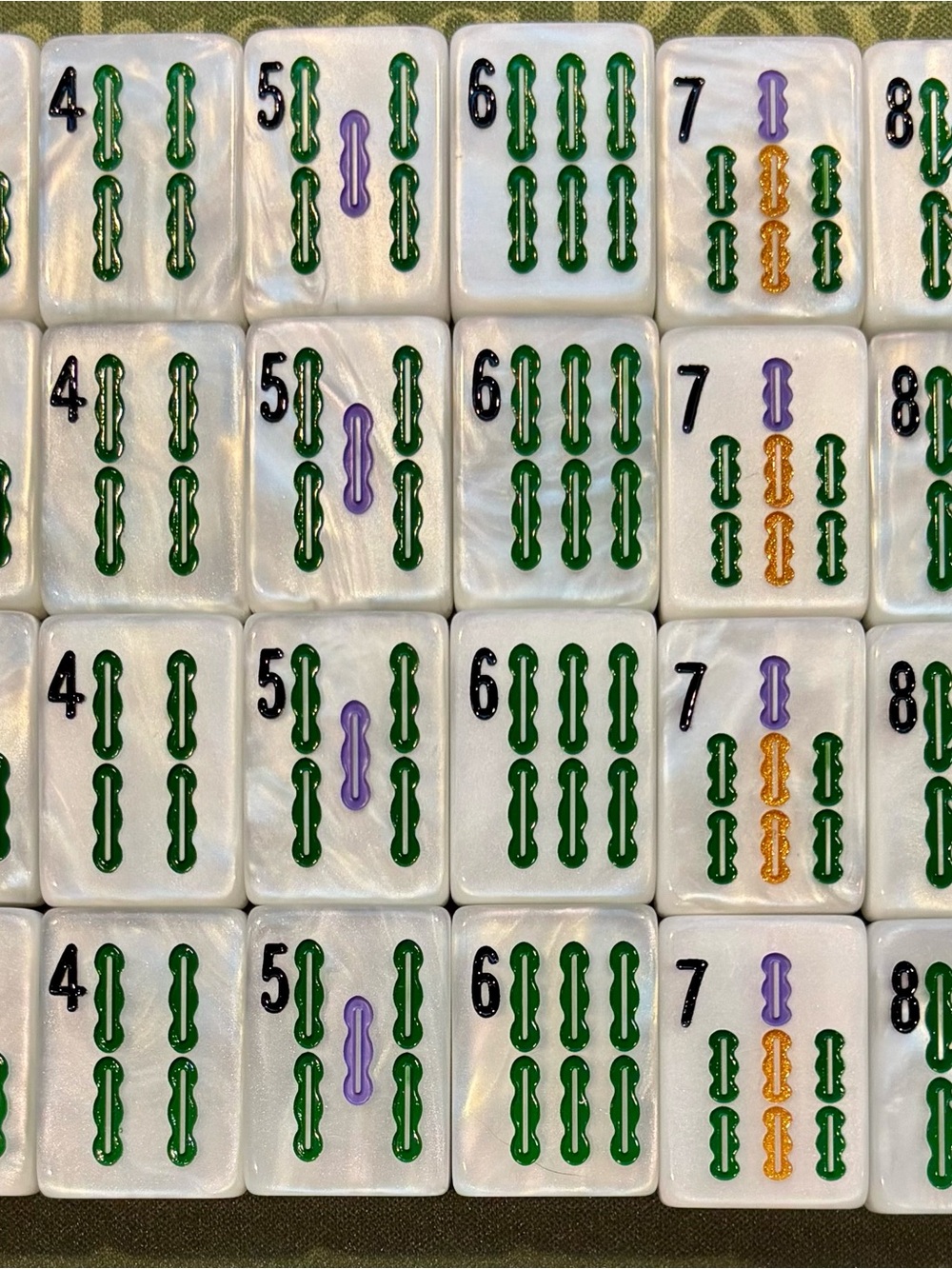 Luxury American Mahjong Tiles Set in Pearlescent White - Multicolor Characters - Picture 6 of 12